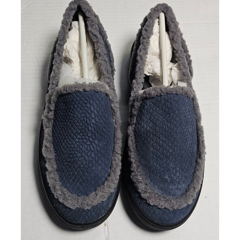LOGO by Lori Goldstein Libby Blue Snake Leather Faux Fur Loafers A284139 5M